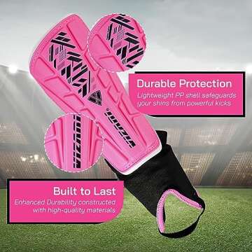 Vizari Malaga Soccer Shin Guard for Kids| Youth Soccer Shin Guard | Lightweight and Breathable Child...