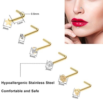 ONESING 40 PCS Nose Rings Set for Men and Women