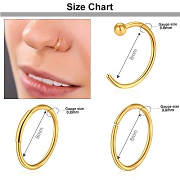 ONESING 40 PCS Nose Rings Set for Men and Women