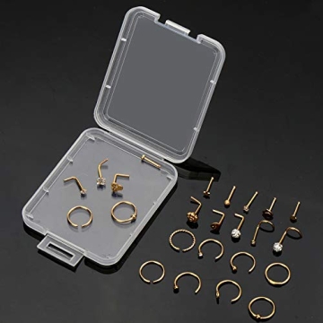 ONESING 40 PCS Nose Rings Set for Men and Women