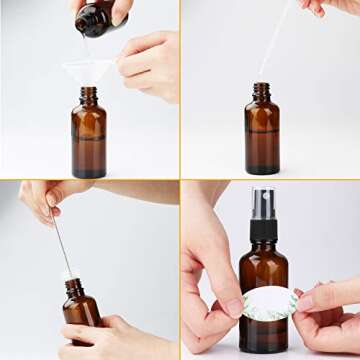Maredash Amber Glass Spray Bottles - 16 Pack Essential Oil Storage