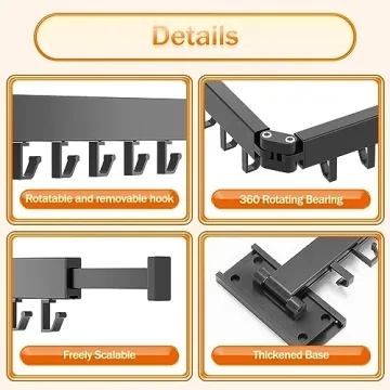 HEILAIYI Foldable Wall-Mounted Drying Rack for Small Spaces