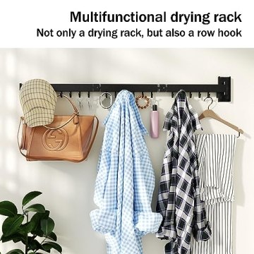HEILAIYI Foldable Wall-Mounted Drying Rack for Small Spaces