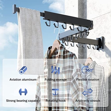HEILAIYI Foldable Wall-Mounted Drying Rack for Small Spaces