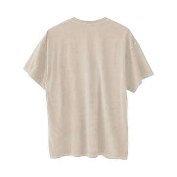 Avanova Women's Skull Graphic Print Oversized Tee Short Sleeve Casual Summer Loose T Shirt Khaki Small