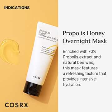 COSRX Full Fit Propolis Honey Overnight Mask | 2.03 fl.oz / 60ml | Propolis Extract 87% | Korean Ski...
