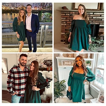 EXLURA Women's Puff Sleeve Mini Dress - Elegant and Versatile