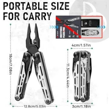 BIBURY Multitool Pro with 31 Tools for Camping and Survival
