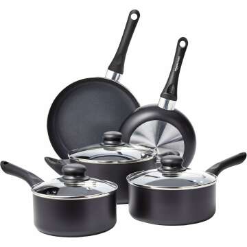 8-Piece Non-Stick Cookware Set by Amazon Basics