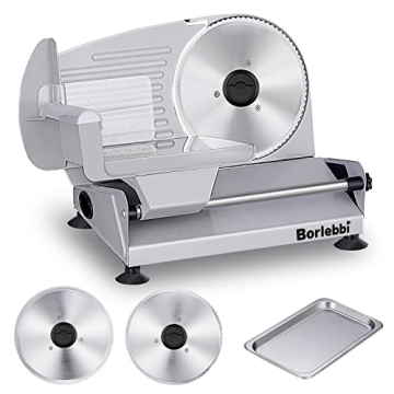 200W Electric Food Slicer with Adjustable Thickness and Blades