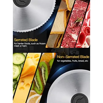 200W Electric Food Slicer with Adjustable Thickness and Blades