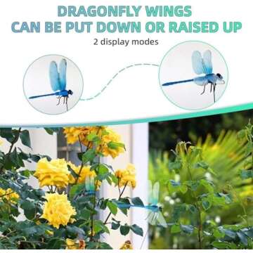 20 Pcs Dragon Fly Clips for Bugs Repellent, 3D Artificial Dragonfly Hat Clip, Dragonfly Garden Decor...