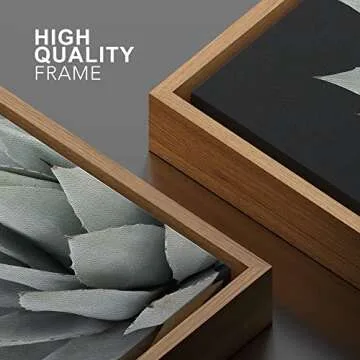 SIGNWIN Framed Canvas Art Ash Green Agave Succulent