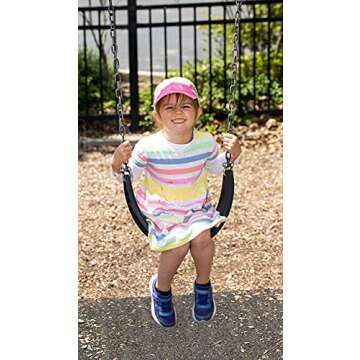 Funky Junque Kids Ponytail Trucker Hat Girls Messy Bun Criss Cross Mesh Baseball Cap Adjustable Pink...