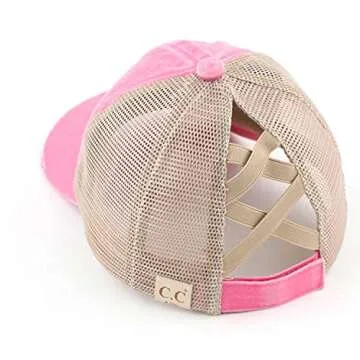 Funky Junque Kids Ponytail Trucker Hat for Girls 4-10