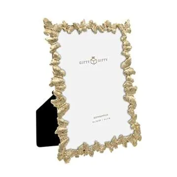 GIFTY GIFTY Gold Butterfly Photo Frame / 5x7 In | For Tabletop Display | Perfect for Home Decor, Wed...