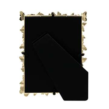 GIFTY GIFTY Gold Butterfly Photo Frame / 5x7 In | For Tabletop Display | Perfect for Home Decor, Wedding, Vacation, Graduation, Or Any Milestone Photos (Gold)