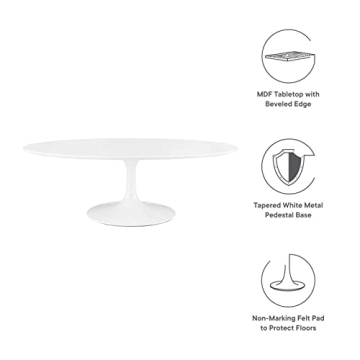 Modway Lippa 48" Oval Coffee Table - Mid-Century Modern Style