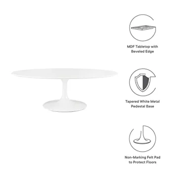 Modway Lippa 48" Oval Coffee Table - Mid-Century Modern Style