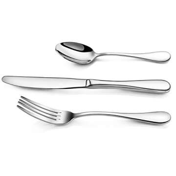 Artaste 59380 Rain 18/10 Stainless Steel Flatware 36-Piece set, Service of 12