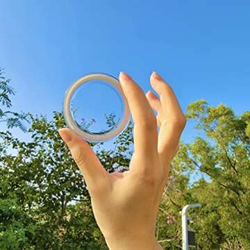 metisinno Magnetic Base Compatible with PopSocket Phone Grips and iPhone MagSafe Cases, Clear & White