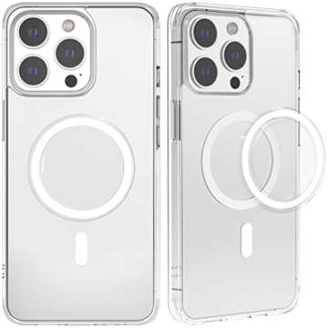 metisinno Magnetic Base Compatible with PopSocket Phone Grips and iPhone MagSafe Cases, Clear & White