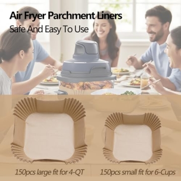 300PCS Air Fryer Liners for Ninja Crispi - Easy Cleanup
