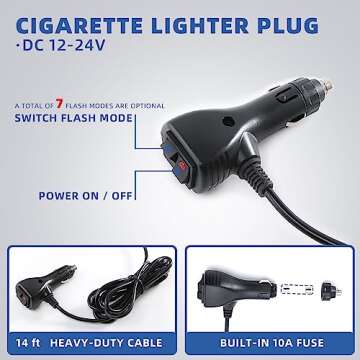 PKINGLAKE 1-Pcs Amber LED Beacon Lights 12-24V Warning Safety Flashing Emergency Roadside Strobe Mini Light Bar with Magnetic Base for Snow Plow Truck Construction Vehicles Forklift Tractor Golf Carts