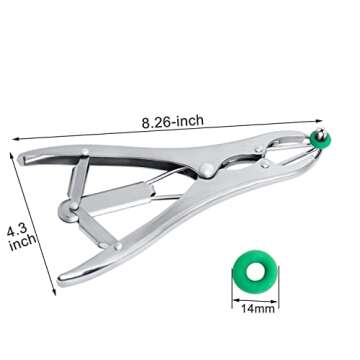 Goat Banding Kit & 100Pcs Rings, Balloon Expander Tool Pliers, Stainless Steel Balloon Mouth Expande...