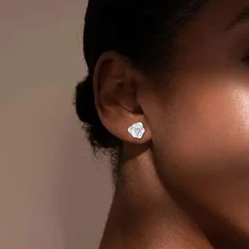 White Gold Rose Flower Stud Earrings for Women Gift