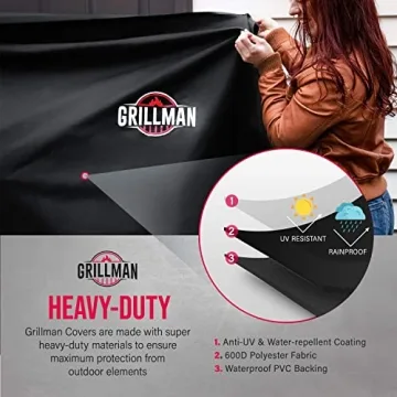 Grillman Premium Grill Cover - Heavy-Duty, Waterproof & Wind-Resistant