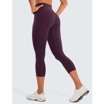 CRZ YOGA Womens Butterluxe Workout Capri Leggings with Pockets 21 Inches - High Waisted Gym Athletic...