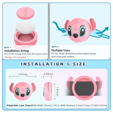 Cute AirTag Holders for Kids Shoes - 2-Pack Waterproof