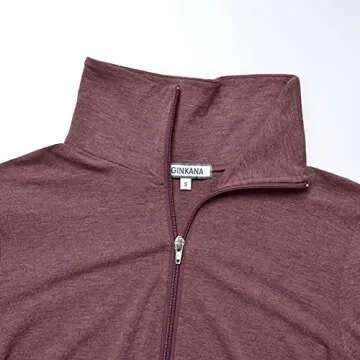 GINKANA Maternity Pullover Shirt Maternity Zipper Shirts Lapel Long Sleeve Casual Lightweight Pregnancy Tops with Pockets,Burgundy,XL