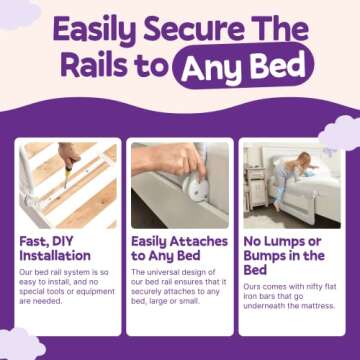 Adjustable Toddler Bed Rail - Safe and Easy Access