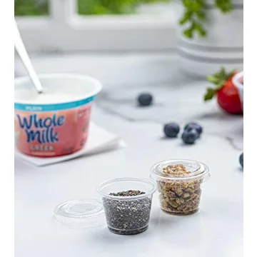 Plastimade Clear Portion Cups with Lids - 200 Pack