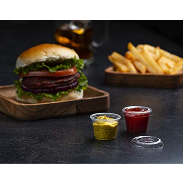 Plastimade Clear Portion Cups with Lids - 200 Pack