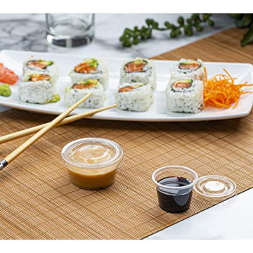 Plastimade Clear Portion Cups with Lids - 200 Pack