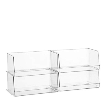Stackable Clear Pantry Organizer Bins for Efficient Storage