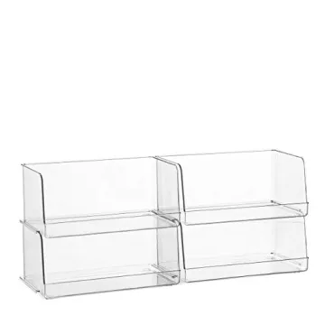 Stackable Clear Pantry Organizer Bins for Efficient Storage
