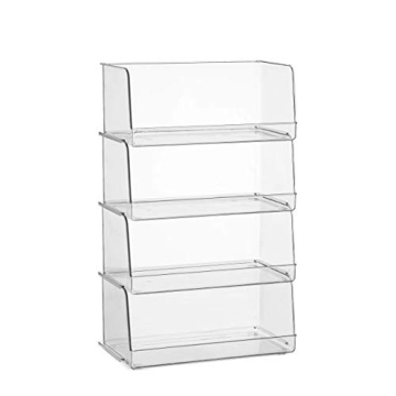 Stackable Clear Pantry Organizer Bins for Efficient Storage