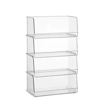 Stackable Clear Pantry Organizer Bins for Efficient Storage