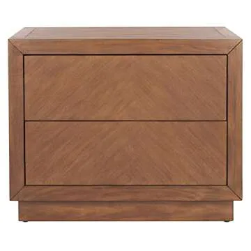 SAFAVIEH Couture Home Collection Steve Brown 2-Drawer Wood Nightstand Table (Fully Assembled)