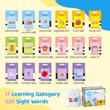 TimingSXD French & English Bilingual Flash Cards for Toddler/Beginning - Learning Educational Toy to...