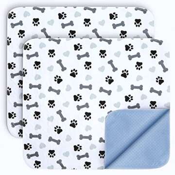 GREEN LIFESTYLE Washable Pee Pads for Dogs - Waterproof Reusable
