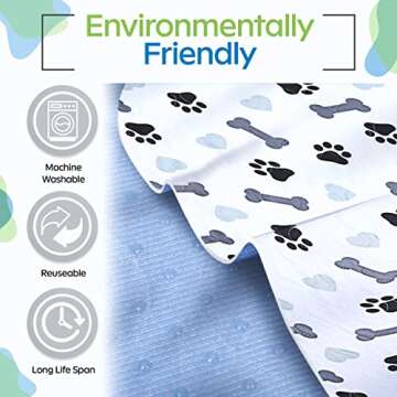 GREEN LIFESTYLE Washable Pee Pads for Dogs - Waterproof Reusable
