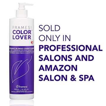 FRAMESI Dynamic Blonde Sulfate Free Purple Conditioner for Color Treated Hair, 17 Fl Oz