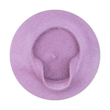 Gllutt Women Wool Beret Hat French Style Solid Color