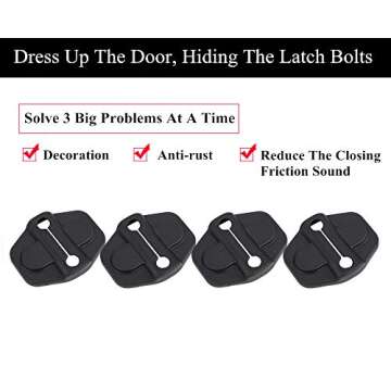 YOCTM Door Lock Decoration Cover for 2018-2025 Jeep Wrangler JL JLU 4XE Unlimited Sahara Sports Rubicon Gladiator JT Door Lock Cover Parts Accessories Black (4Door) (Pack of 6)