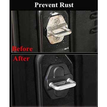 YOCTM Door Lock Decoration Cover for 2018-2025 Jeep Wrangler JL JLU 4XE Unlimited Sahara Sports Rubicon Gladiator JT Door Lock Cover Parts Accessories Black (4Door) (Pack of 6)